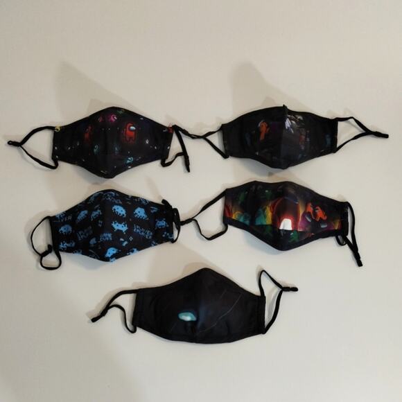 A Among Us Little Kids Boys 5 Count Nose Bridge Strip Adjustable Face Mask New - Picture 2 of 10